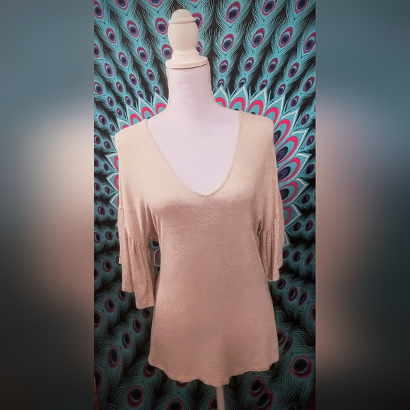 ANTHRO- Cream/Beige Bell-Sleeved Blouse - Picture 2 of 6